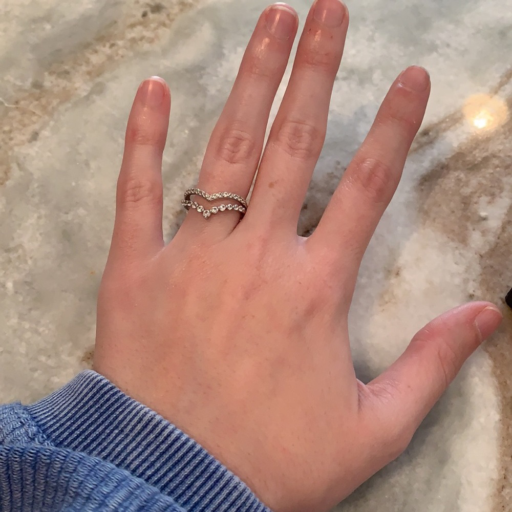 Lab created white sapphire sterling silver - SIZE 7